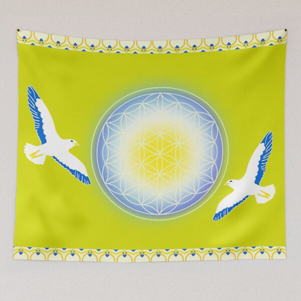 Item preview, Totem Seagulls & Flower of Life – Light, Harmony and Inner Freedom designed and sold by Herami.