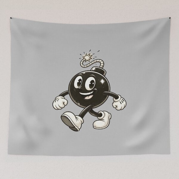 Item preview, Happy Walking Bomb – Vintage Rubber Pants Cartoon Illustration designed and sold by ExpertEsche.