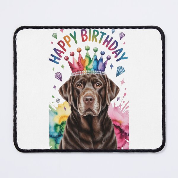 Item preview, Happy Birthday Chocolate Labrador Retriever Dog - Cute Chocolate Lab Birthday for Dog Lovers designed and sold by SellingWSarah17.