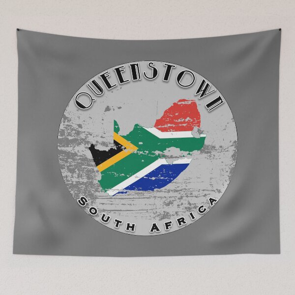 Item preview, Queenstown South Africa | Worn Flag Travel Badge designed and sold by World Designs.
