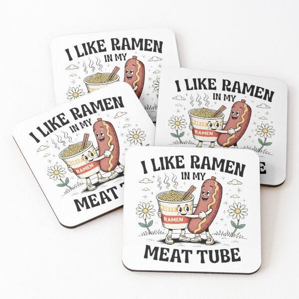 Item preview, I Like Ramen in My Meat Tube Funny Food Illustration designed and sold by Senkov.