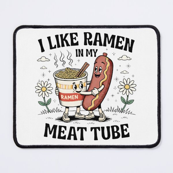 Item preview, I Like Ramen in My Meat Tube Funny Food Illustration designed and sold by Senkov.