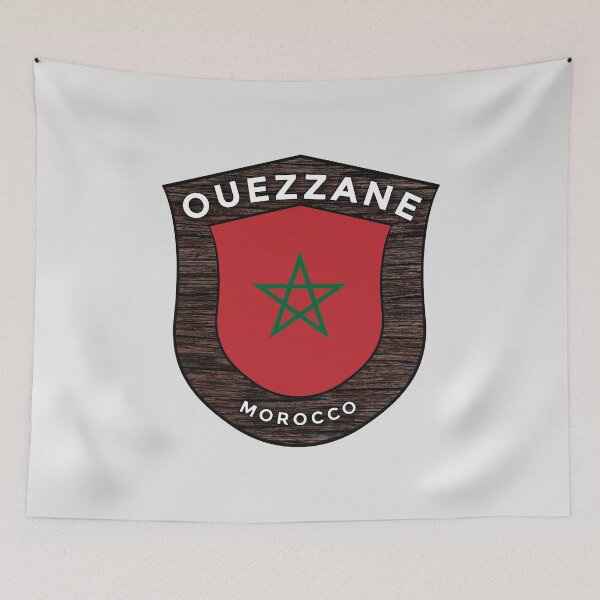 Item preview, Ouezzane Morocco | Flag Shield Travel Emblem designed and sold by World Designs.