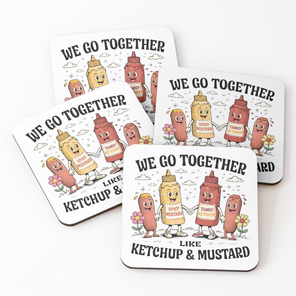 Item preview, We Go Together Like Ketchup & Mustard – Cute Food Couple Art designed and sold by Senkov.