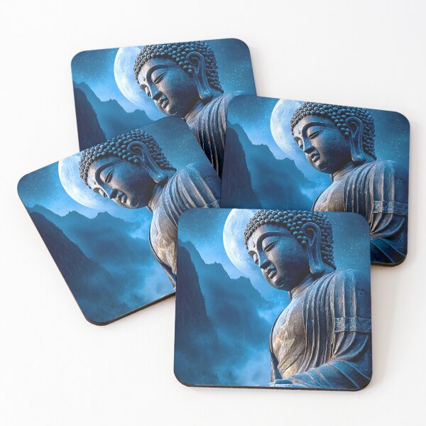 Item preview, Majestic Buddha Statue Under Moonlit Sky designed and sold by Artessie.