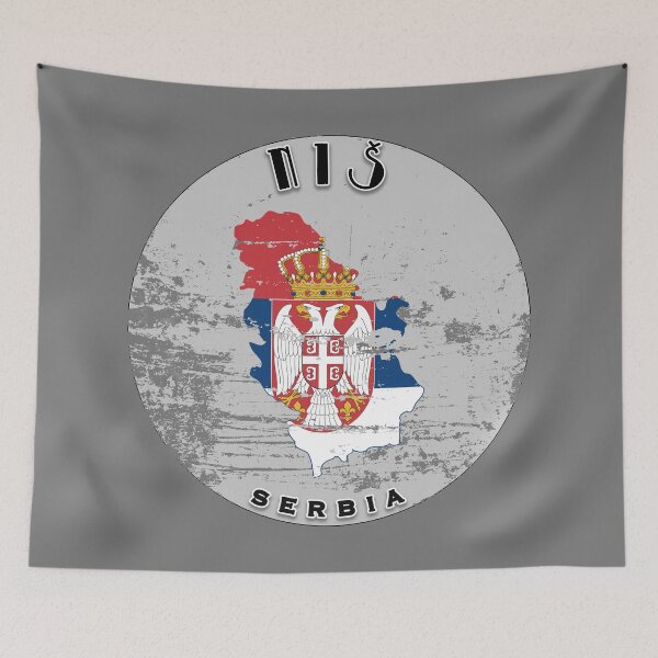 Item preview, Niš Serbia Flag Worn  designed and sold by World Designs.