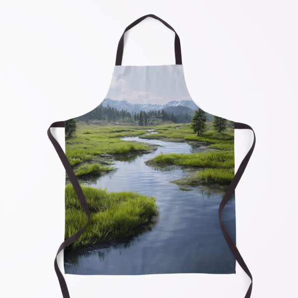 Item preview, Serene Alpine River Valley – Lush Green Meadow & Mountain Mist designed and sold by EK-World.