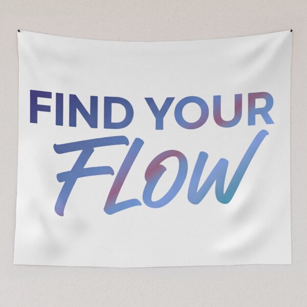Item preview, Find Your Flow Dynamic Blue Gradient Typography designed and sold by VibranPalette.