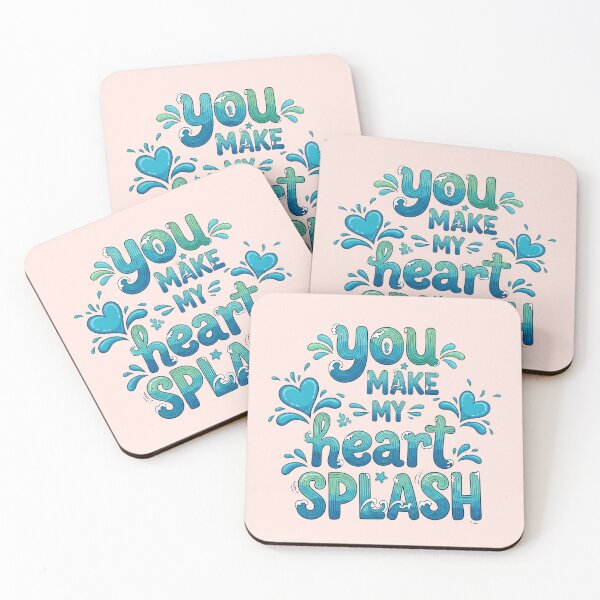 Item preview, You Make My Heart Splash – Coastal Valentine Typography Design designed and sold by Sea Gem.