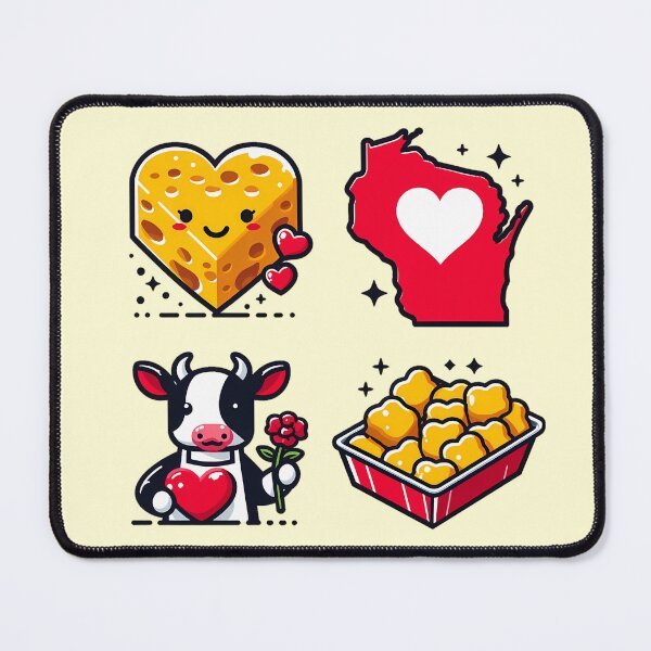 Item preview, Wisconsin Love - Cheese Curds, Cow & Map designed and sold by GREENZ0NE.