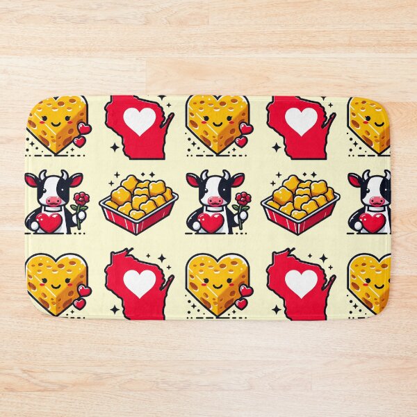 Item preview, Wisconsin Love - Cheese Curds, Cow & Map designed and sold by GREENZ0NE.
