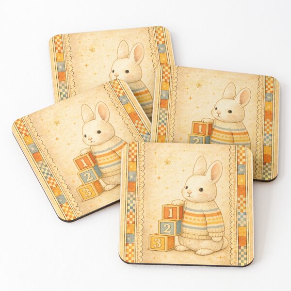 Item preview, 123 Block Bunny | Throwback Kid Vintage Nursery designed and sold by Planthem.