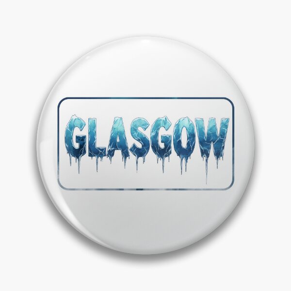 Item preview, Glasgow Ice Blue Typography – Frozen Dripping Letters Design designed and sold by Loom on the Loch.