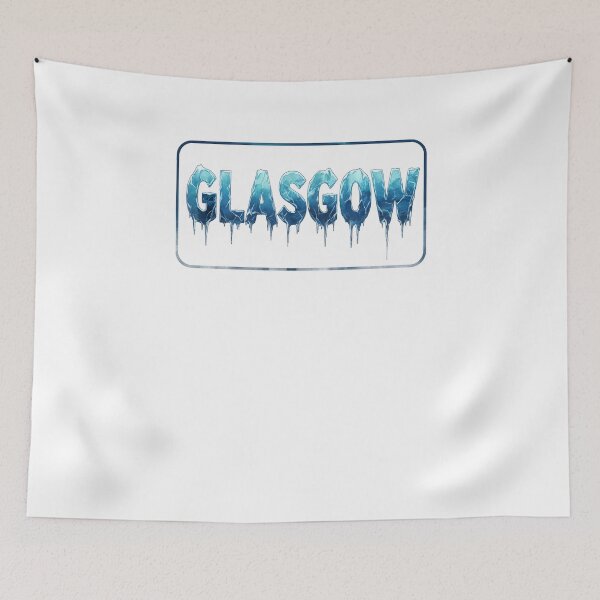 Item preview, Glasgow Ice Blue Typography – Frozen Dripping Letters Design designed and sold by Loom on the Loch.