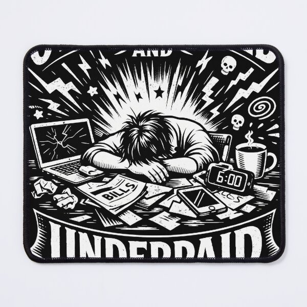 Item preview, Overstimulated and underpaid designed and sold by MotobikerMefi.