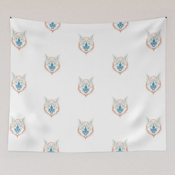 Item preview, Vibrant Cat Gaze – Neon Feline Illustration designed and sold by Joyfulfabric.