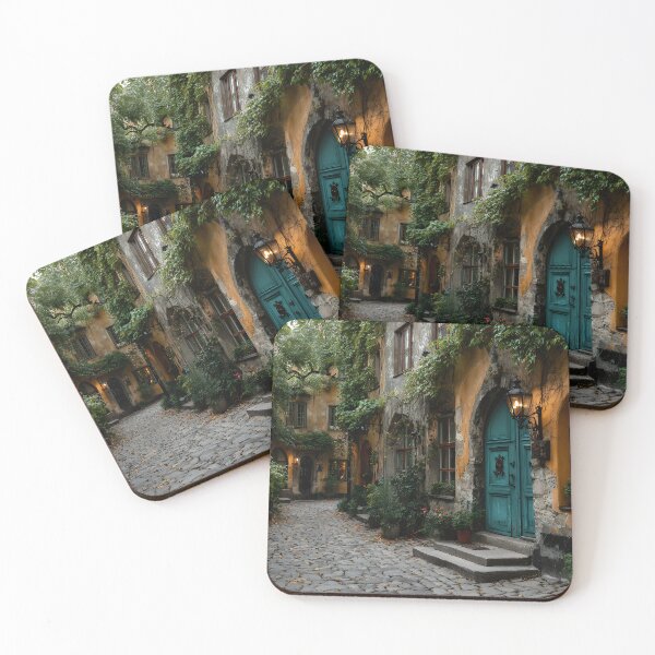 Item preview, Cobblestone Alley in Autumn – Charming Old European Village designed and sold by EK-World.