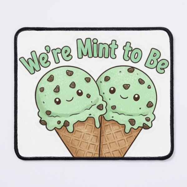 Item preview, We're Mint To Be Cute Mint Chocolate Chip Ice Cream designed and sold by GroundUpCo.