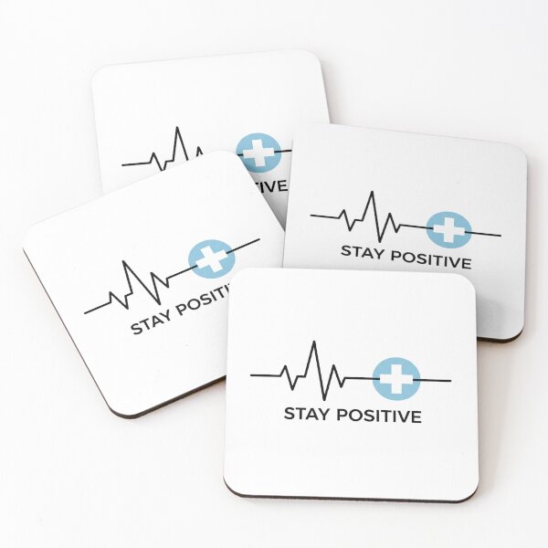 Item preview, Stay Positive Medical EKG Heartbeat T-Shirt Design designed and sold by ToonyTeez.