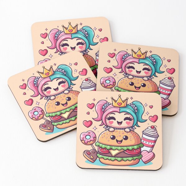 Item preview, Kawaii character with a crown on a magic hamburger designed and sold by miamoonedits.