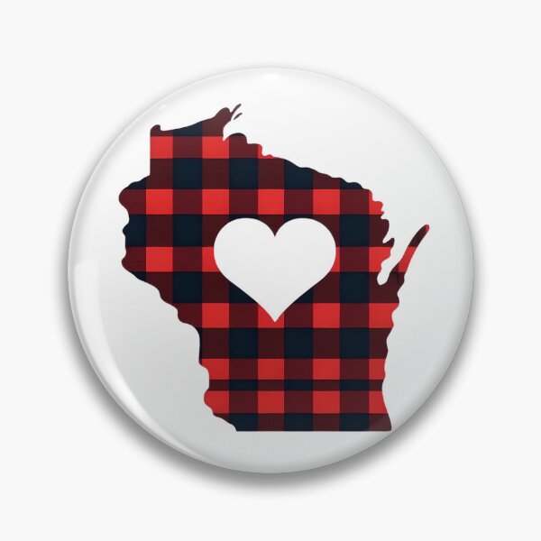 Item preview, Wisconsin State Map Buffalo Plaid - Rustic Heartland Love designed and sold by GREENZ0NE.