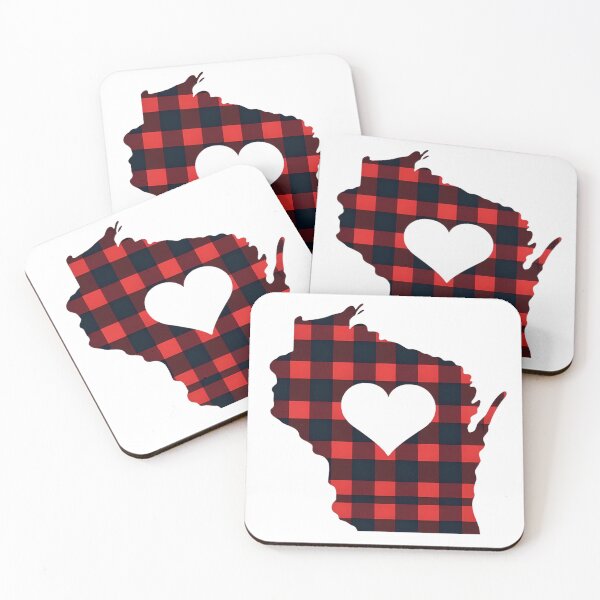 Item preview, Wisconsin State Map Buffalo Plaid - Rustic Heartland Love designed and sold by GREENZ0NE.