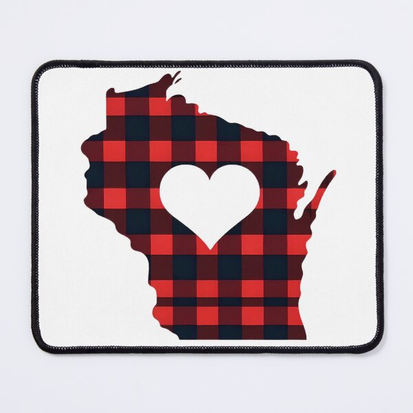 Item preview, Wisconsin State Map Buffalo Plaid - Rustic Heartland Love designed and sold by GREENZ0NE.