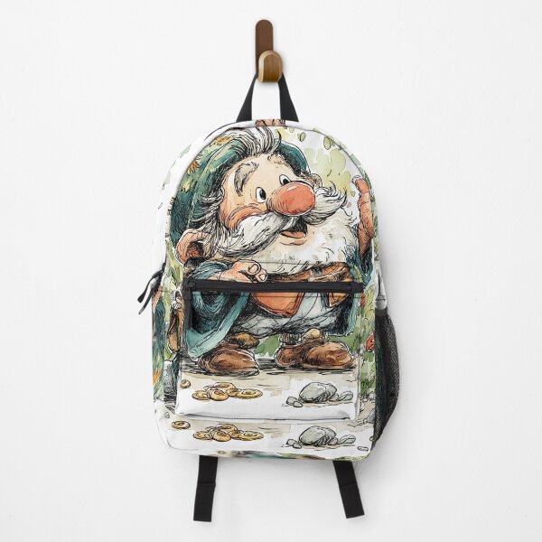 Item preview, Cute Whimsical Gnome With Gold Coin – Fantasy Garden Illustration designed and sold by Firadelle.