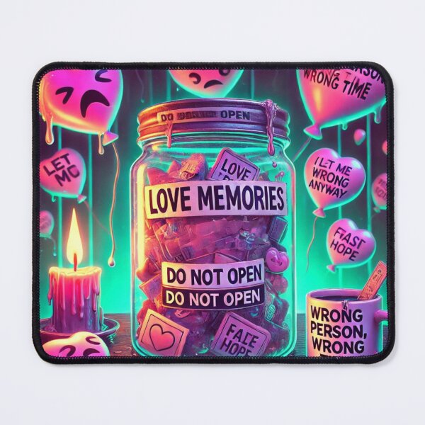 Item preview, Love Memories Jar – Do Not Open Neon Heartbreak Art designed and sold by ComedyInkFactor.
