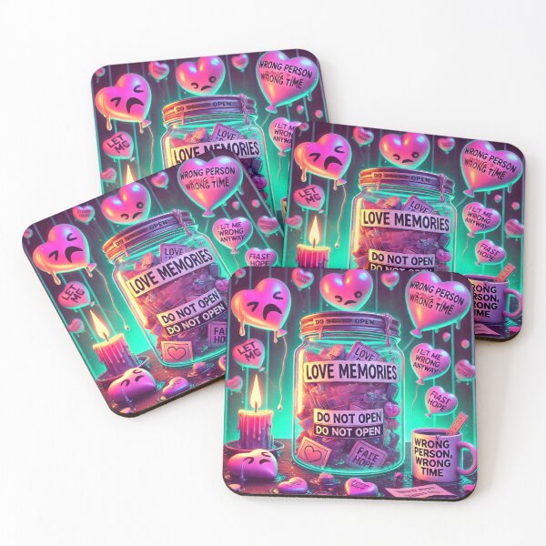 Item preview, Love Memories Jar – Do Not Open Neon Heartbreak Art designed and sold by ComedyInkFactor.