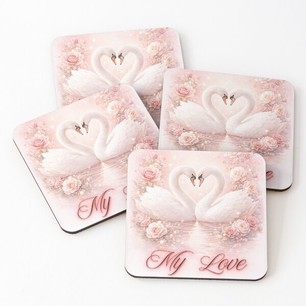 Item preview, My Love – Romantic Swan Heart Illustration designed and sold by MORELL Design.