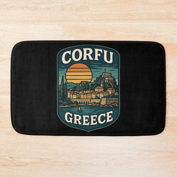 Item preview, Corfu Island Greece Retro Vintage Travel designed and sold by TomFrontierArt.