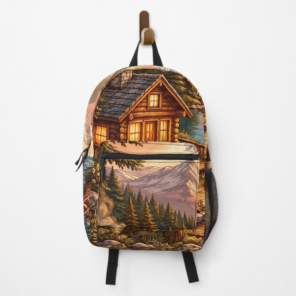 Item preview, Cozy Lakeside Cabin Illustration designed and sold by Artistmonkey345.