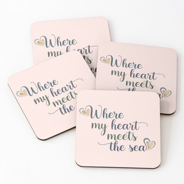 Item preview, Where My Heart Meets the Sea – Coastal Valentine Typography Design designed and sold by Sea Gem.