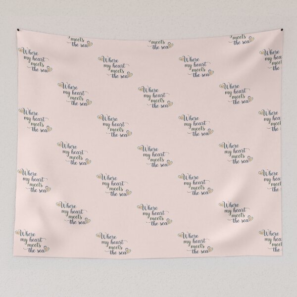 Item preview, Where My Heart Meets the Sea – Coastal Valentine Typography Design designed and sold by Sea Gem.