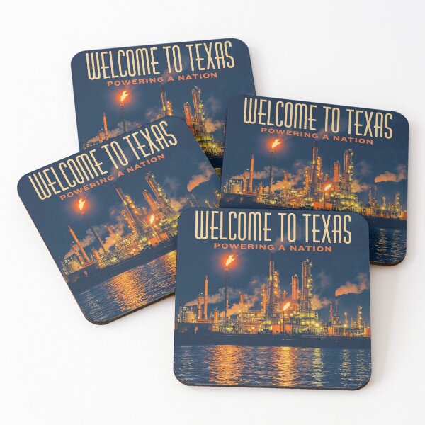 Item preview, Vintage Texas Oil Refinery Poster Gulf Coast Industrial Art designed and sold by Cozy-Old-Pub.