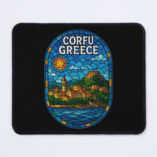 Item preview, Corfu Greece Stained Glass Travel designed and sold by TomFrontierArt.