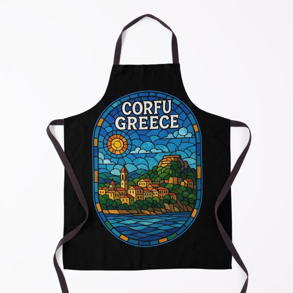 Item preview, Corfu Greece Stained Glass Travel designed and sold by TomFrontierArt.