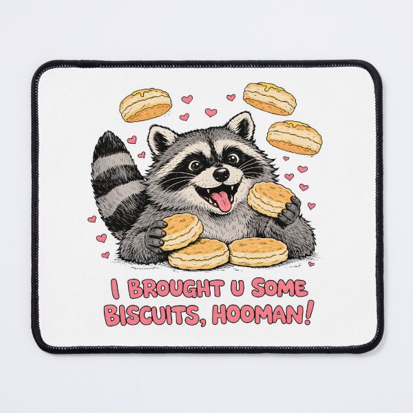 Item preview, Funny Raccoon With Biscuits – Cute Animal Meme Illustration designed and sold by Senkov.
