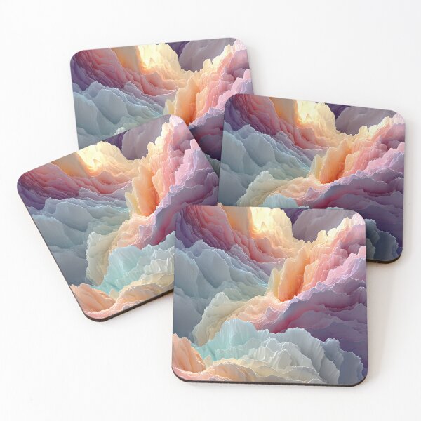 Item preview, Peach Lavender Teal Mountains – Luxe Surreal Dreamscape designed and sold by EK-World.