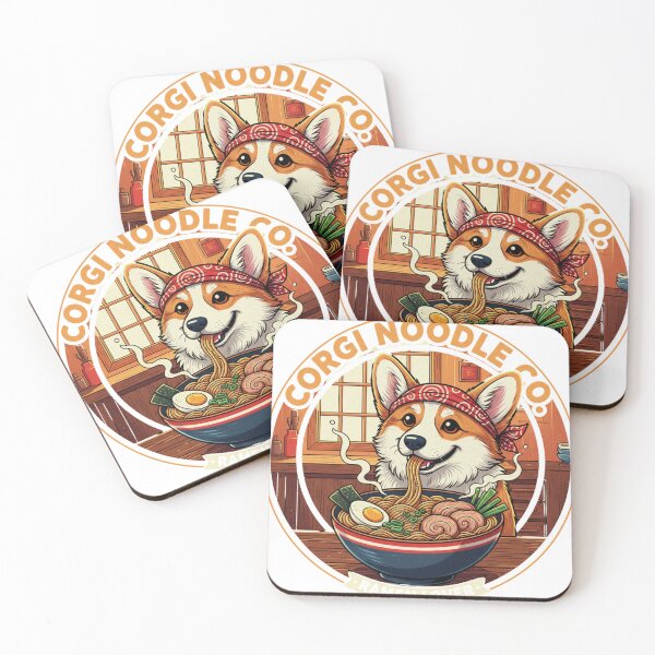 Item preview, Cute Corgi Eating Ramen | Kawaii Dog Food Illustration designed and sold by Wear Sculpt.