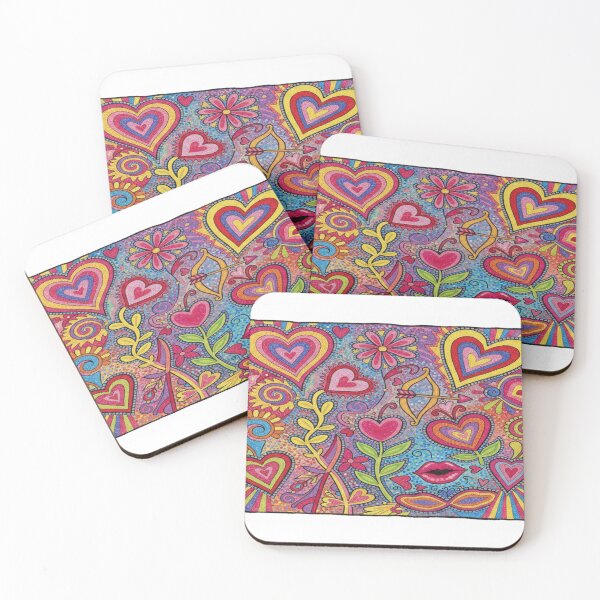 Item preview, Valentine Love Art for Her – Romantic Psychedelic Folk Gift designed and sold by Imaginarium of Chaos falcon88 .