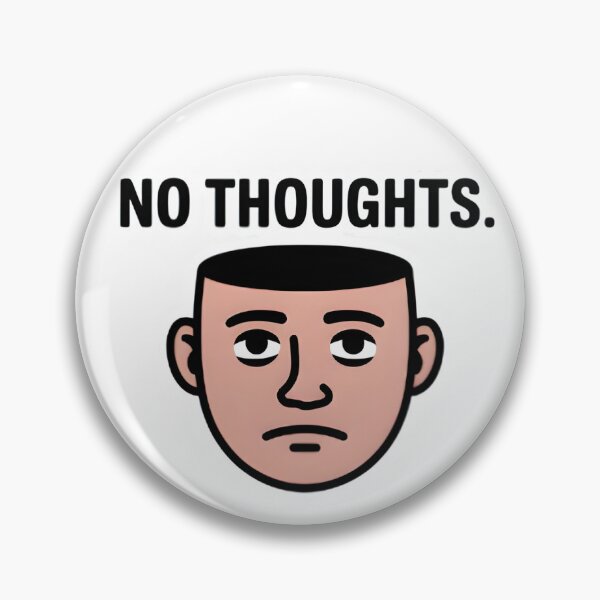 Item preview, No Thoughts. Head Empty – Blank Mind Meme Minimal Face Sticker designed and sold by StickerNexa.