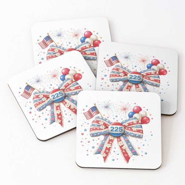 Item preview, 225 Anniversary Patriotic Bow with Fireworks | Red White and Blue Americana Fourth of July Design designed and sold by MerryHillStudio.