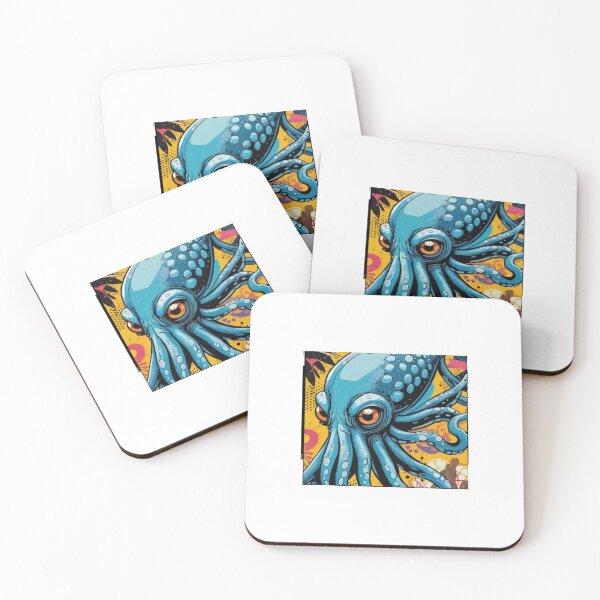 Item preview, blue cartoon comic squid designed and sold by mentalmichelle.