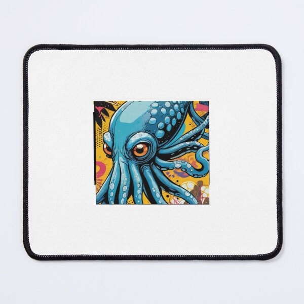 Item preview, blue cartoon comic squid designed and sold by mentalmichelle.