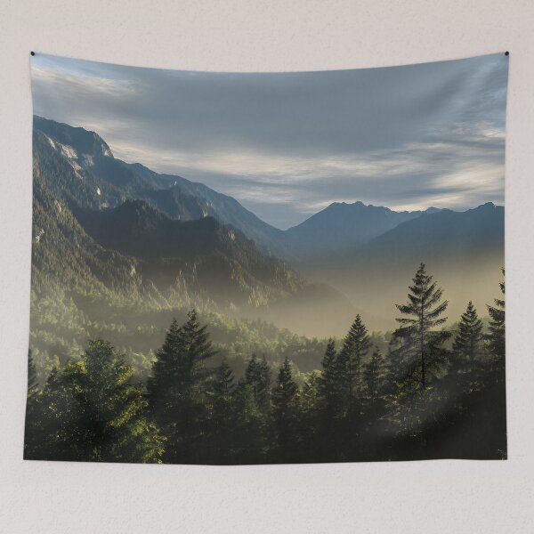 Item preview, Misty Pine Valley at Dawn – Serene Alpine Majesty designed and sold by EK-World.