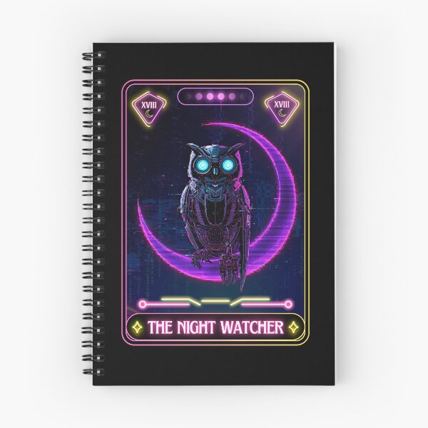 Item preview, The Night Watcher Tarot Card - Sci-Fi Glitch Owl XVIII designed and sold by JB-designstudio.