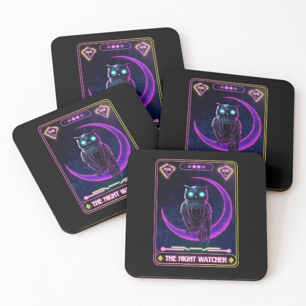 Item preview, The Night Watcher Tarot Card - Sci-Fi Glitch Owl XVIII designed and sold by JB-designstudio.