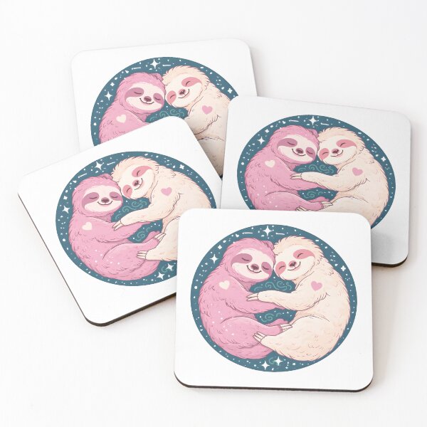 Item preview, Cute Sloth Couple Illustration – Love & Cuddles Art designed and sold by Senkov.